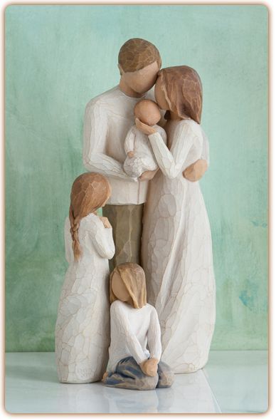 Willow Tree Family, Willow Tree Figures, Willow Tree Wedding, Willow Tree Nativity, Willow Tree Angels, Willow Tree Figurines, Tree Family, Tree Textures, Family Figurine