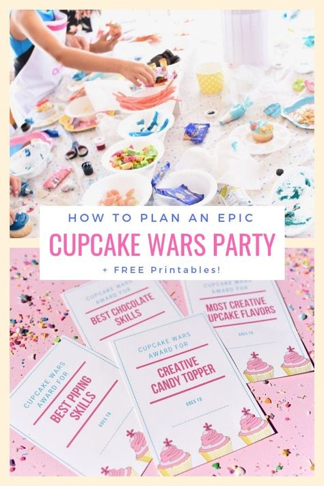 Bake Off Ideas Parties, Baking Competition Party, Cooking Birthday Party Ideas, Cupcake Wars Themes, Cake Wars Birthday Party, Cupcake Wars Birthday Party Ideas, Baking Competition Birthday Party Ideas, Cake Wars Ideas, Cupcake Decorating Birthday Party