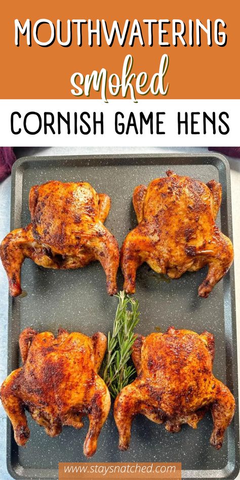 Meat To Put On The Smoker, Smoked Cornish Game Hen Recipes, Cornish Hen Smoker Recipe, Cornish Game Hen Recipes Smoked, Bbq Cornish Game Hen Recipes, Smoked Cornish Hens In Electric Smoker, Smoked Game Hens, Cast Iron Smoker Recipes, Smoked Cornish Hens In Pellet Smoker