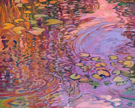 Erin Hanson Portfolio - Contemporary Impressionism Landscapes in Oil Water Ripples Painting, Ripples Painting, Contemporary Art Artists, Erin Hanson, Contemporary Impressionism, Carmel By The Sea, Water Ripples, Contemporary Modern Art, Pastel Painting