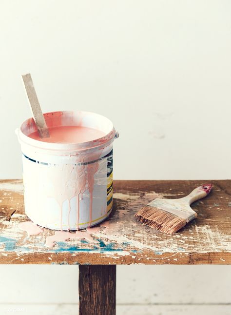 Pink paint in a bucket | premium image by rawpixel.com Paint Moodboard, Painter Decorator, Interior Design Content, Hand Wallpaper, Honey Farm, Indoor Paint, House Painter, Paint Buckets, Painter And Decorator