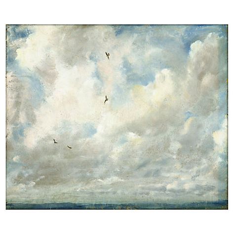 John Constable, Breaking Sky $259.00 Cloud Study, Sky Textures, John Constable, Architecture Graphics, Photoshop Textures, Hur Man Målar, Sky Painting, 背景 シンプル, Cloud Painting