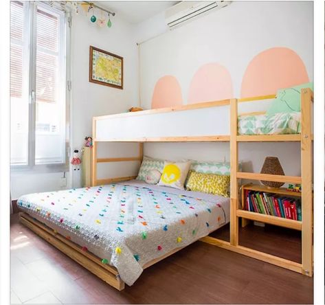 Ikea Kura bed with full bed under Cama Ikea Kura, Cama Ikea, Ikea Kura Bed, Shared Kids Room, Kura Bed, Ikea Kura, Clayton Homes, Big Kids Room, Decor Ikea