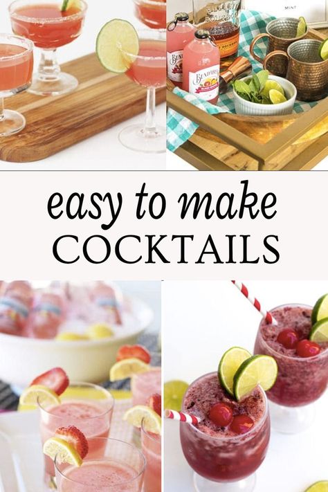 Easy Cocktail Recipes to Try Now Simple Cocktail Recipes, Date Night Cocktails, Happy Hour At Home, Simple Cocktails, Easy Cocktail Recipes, Easy To Make Cocktails, Simple Cocktail, Easy Cocktail, Unique Drink