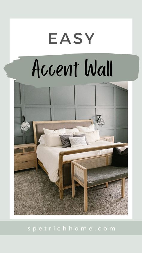 If you are looking for an easy way to spruce up your bedroom or make a unique accent wall, then you should look into DIY Grid Wall. With different ideas and options like green accent walls, you can easily find something that fits your space perfectly. Plus, you can do it yourself with minimal tools and effort. Please visit us for more DIY Accent Wall Ideas and Home Projects. Green Focal Wall Bedroom, Easy Bedroom Accent Wall, Grid Accent Wall, Diy Grid Wall, Wood Accent Wall Bedroom, Beige Room Decor, Diy Accent Wall Ideas, Accent Wall Diy, Unique Accent Wall