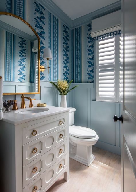 Tranquil Virginia Residence — LORNA GROSS Floral Powder Room, Southern House, Island House, Powder Rooms, Marco Island, Bath Design, See Images, Beautiful Bathrooms, Coastal Homes