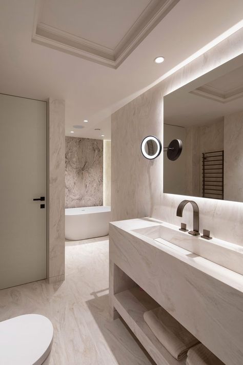 Soliform uses Corian panels to add "seamless" elegance to Sofia bathroom Corian Solid Surface, Berlin Apartment, Underfloor Heating Systems, Custom Vanity, Sofia Bulgaria, Milan Design Week, Vanity Units, Solid Surface, Bathroom Flooring