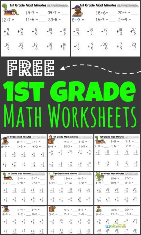 Help your first grader get the math practice they need to achieve fluency with addition and subtraction by using these super cute, free printable 1st grade math worksheets. Simply download pdf file and print the 1st grade math worksheets. You will be ready to practice math with grade 1 students any time! Plus instructions for how to turn free math worksheets into a fun math game - MAD MINUTES! 1st Grade Math Practice Sheets, Daily Math Review 1st Grade, Free First Grade Math Printables, Math Sheets For 1st Grade Free Printable, Math Facts 1st Grade, First Grade Math Worksheets Free, Homeschooling 1st Grade, Add And Subtract Within 20, Math Fact Practice