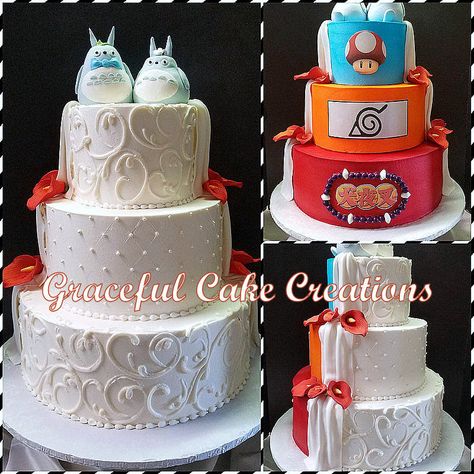 https://flic.kr/p/23ycDRx | Anime Themed Wedding Cake Anime Wedding Theme Ideas, Anime Inspired Wedding, One Piece Anime Themed Wedding, Naruto Wedding Theme, Anime Themed Wedding, Wedding Cakes Nerdy, Geek Wedding Cake, Wedding Journal Planner, Sailor Moon Wedding