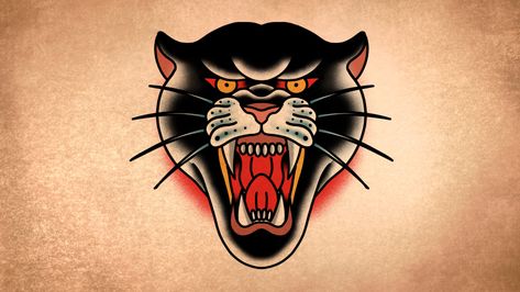 How to draw a Panther face. Very easy to follow drawing tutorial by thebrokenpuppet Panther Tattoos, Traditional Panther Tattoo, Traditional Tattoo Stencils, Black Panther Tattoo, Panther Tattoo, Old School Tattoo Designs, Traditional Tattoo Design, Traditional Tattoo Art, Tattoo Portfolio