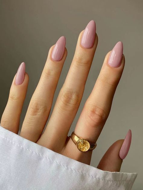 Dusty Pink  Collar    Bare Nails Embellished   Beauty Tools Dusty Pink Nails, Mauve Nails, Long Almond, Solid Color Nails, Nude Nail Designs, Subtle Nails, Nail Forms, Stick On Nails, Nail Supply