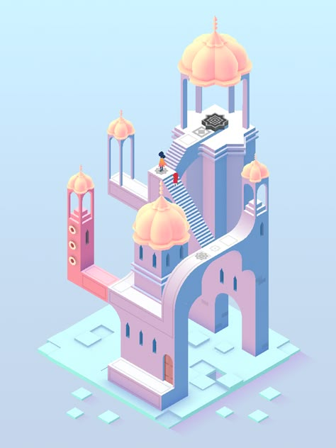 Monument Valley 2 Monument Valley Game, Monument Valley 2, Valley Game, Isometric Drawing, Isometric Art, Isometric Design, Isometric Illustration, Game Concept Art, Visual Design