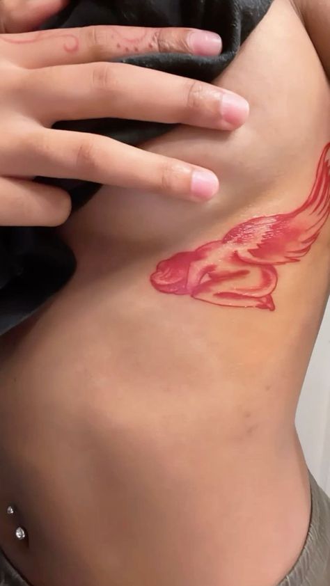 Unique Tattoos For Women, Pretty Hand Tattoos, Spine Tattoos For Women, Tattoos For Black Skin, Red Ink Tattoos, Pretty Tattoos For Women, Red Tattoos, Girly Tattoos, Spine Tattoos