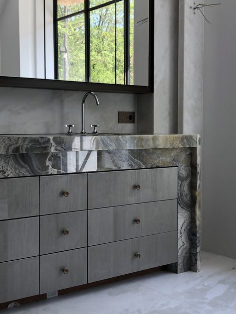 Bernard De Clerck | Architects-Contemporary Exclusionary Bathroom Millwork, Marble Factory, Hotel Bathrooms, Hotel Design Architecture, Powder Room Design, Contemporary Vanity, Vanity Design, Marble Vanity, Bathroom Design Inspiration