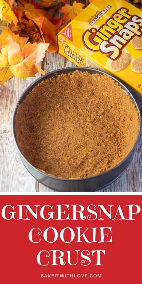 Gingersnap Pie Crust Recipe, Ginger Snap Pie Crust, Cookie Pie Crust Recipe, Gingersnap Crust Recipes, Cookie Pie Crust, Cookie Crumb Crust, Cookie Crust Recipe, Desserts Pastry, Ginger Snaps Recipe