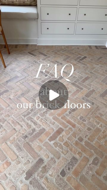 Brick Flooring Interior, Light Brick Tile Floor, Brick And Wood Floor Transition, Brick Looking Tile Floors, Vinyl Brick Flooring, Brick Floor Patterns, Stone Floors Living Room, Brick Flooring Mudroom, Brick Flooring Living Room