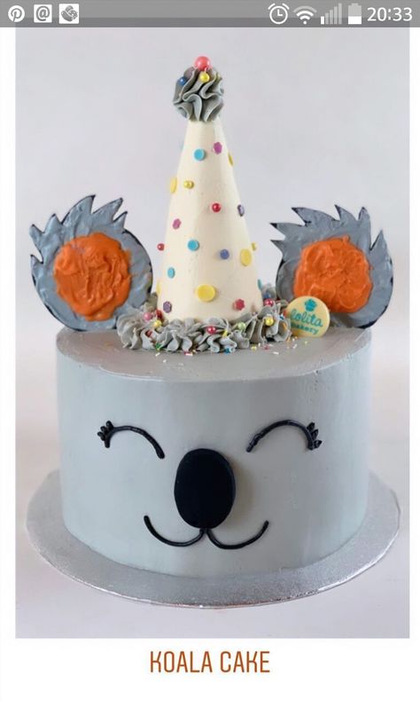 Koala Cake Birthday Kids, Koala Birthday Party Ideas, Koala Party Decorations, Koala Birthday Cake, Koala Cakes, Cake Koala, Koala Cake, Koala Party, 8th Birthday Cake