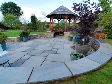 Pavestone Light Grey Sandstone Patio Paving. Pin it with Pavestone. #paving, #driveways, #garden, #patio, #sandstone, #landscaping, #naturalstone, #gardendesign, #pinitwithpavestone Sandstone Patio, Sandstone Paving Slabs, Patio Paving, Sandstone Pavers, Indian Sandstone, Sandstone Paving, Stone Patio, Garden Paving, Paving Slabs