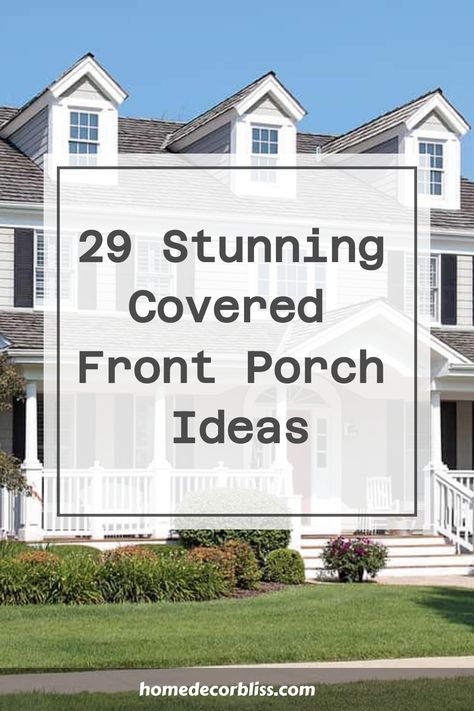 Discover 29 picturesque covered front porch ideas to elevate your home's curb appeal and create a welcoming entrance. From charming swing chairs to cozy outdoor rugs, find inspiration for transforming your outdoor space into a relaxing oasis. Whether you prefer a rustic farmhouse look or a modern aesthetic, these stunning porch designs will inspire you to upgrade your own entryway. Explore various styles, color schemes, and decor elements that will make your front porch the envy of the neighborhood. Covered Front Porch Ideas, Front Porch Chairs, Front Porch Pergola, Front Porch Remodel, Country Front Porches, Modern Farmhouse Porch, Modern Front Porches, Craftsman Porch, Covered Front Porch