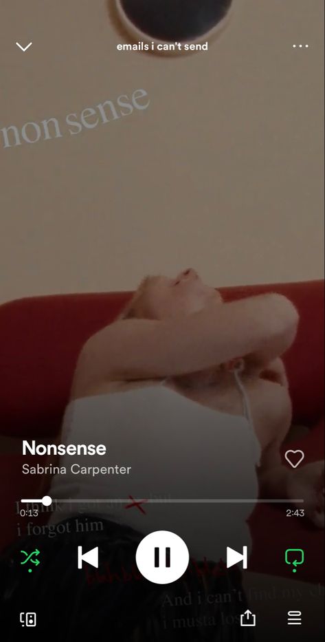 Nonsense Sabrina Carpenter Lyrics, Nonsense Song, Nonsense Sabrina Carpenter, Sabrina Carpenter Lyrics, Emails I Cant Send, Song Aesthetic, Almost Love, Hot Song, Fav Music