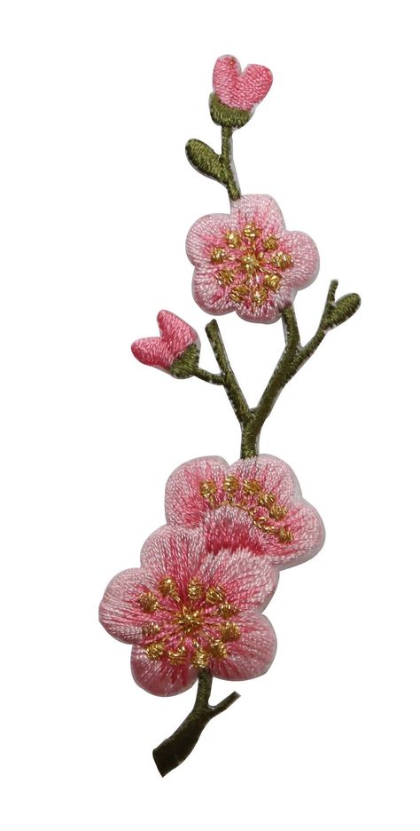 Amazon.com: ID #6269 Pink Cherry Blossoms Buds Flower Iron On Embroidered Patch Applique: Arts, Crafts & Sewing Sewing Home Decor, Patch Applique, Cherry Blossom Branch, Embellished Sweatshirts, Iron On Embroidered Patches, Cherry Blossom Flowers, Cool Patches, Pink Cherry, Iron On Applique