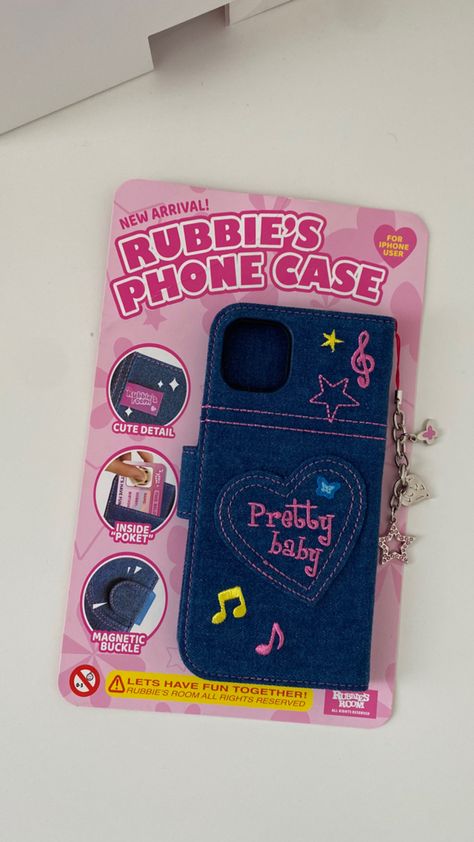 rubbies room denim phone case korean phone case chinese stationery brand y2k denim accessory phone case with y2k star charm newjeans denim y2k aesthetic pink rubbies room Phone Wallet Aesthetic, Clear Phone Case Design, Iphone Gadgets, Girly Car Accessories, Gadgets Technology Awesome, Kawaii Phone Case, Girly Car, Bath And Body Works Perfume, Pretty Phone Cases