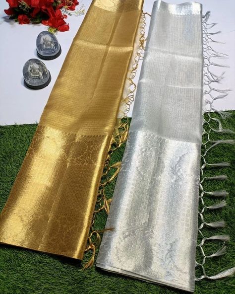 🎀Exclusive Collection🎀 BMF 👉🏻Silver And Gold Colour Available only Ready stock 🥻 👉🏻 Pure Tissue silk saree with check design 👉���🏻 fast now booking 👉🏻Length Saree 5.5 meter Blouse 1 meter Price. 7600/- #sapnaaz #sapnaazfashionnepal #sapnaazoutfits #sararasuits #favouriteoutfit #indianwear #weddingwear #fashionstyle #fashionnepal #outfitoftheday #usa #torontocanada🇨🇦 #australia #fashionwear #bestoutfit #sararadress #kingofquality Gold Colour Saree, Sarara Dress, Tissue Silk Saree, Now Booking, Check Design, Cheque Design, Aari Work, Gold Colour, Wedding Wear