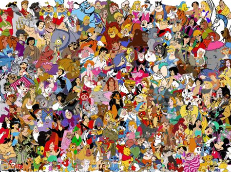 All of the Disney characters in one picture! Amazing! Disney Character Quiz, Disney Characters Pictures, All Disney Characters, Disney Poster, Disney Quizzes, Disney Quiz, Tema Disney, Disney Collage, Disney Songs