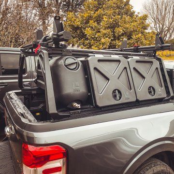 Leitner's ACS cargo rack system for your pickup | Successful Farming Truck Bed Toppers, Homesteading Tools, Truck Bed Rack, Quad Rail, Bed Rack, Truck Bed Covers, Cargo Rack, Pvc Patches, Racking System