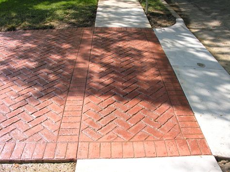 Driveways Ideas, Back Patio Ideas, Concrete Patterns, Compact Room, Stamped Concrete Patterns, Stamped Concrete Driveway, Brick Driveway, Concrete Patio Designs, Big Sofa