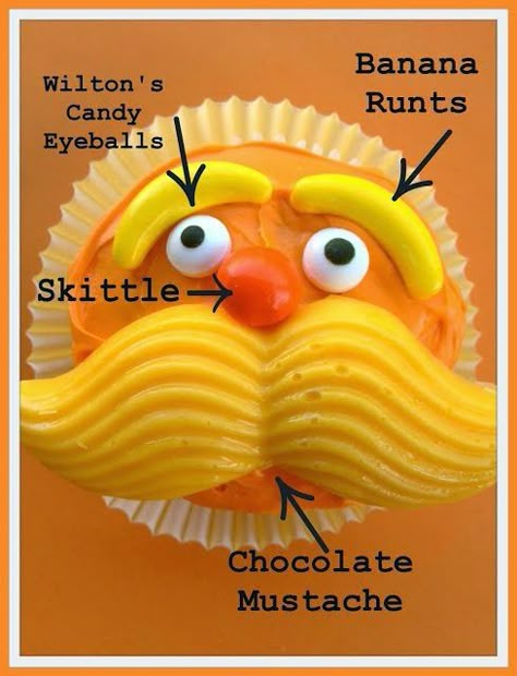 Lorax Cupcakes, Lorax Birthday, Lorax Party, Birthday Cupcakes Boy, Dr Seuss Birthday Party, Candy Eyeballs, Seuss Party, Dr Seuss Birthday, Cupcake Wars