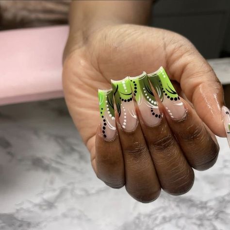 Jamaica Nails, 90s Nails, Duck Nails, Drip Nails, Simple Acrylic Nails, French Acrylic Nails, Dope Nail Designs, Long Acrylic Nails Coffin, Nail Sets