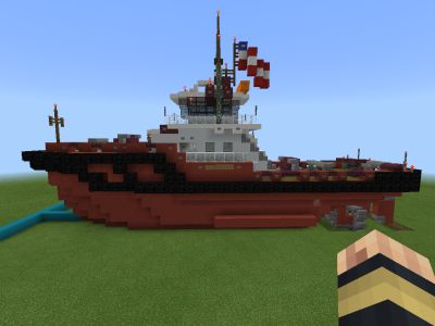 Powerful Ship Tug Boat #1 Minecraft Map Minecraft Tugboat, Minecraft Cargo Ship, Minecraft Shipyard, Boat In Minecraft, Minecraft Details, Minecraft Boat, Minecraft Vehicles, Minecraft Car, Minecraft Base