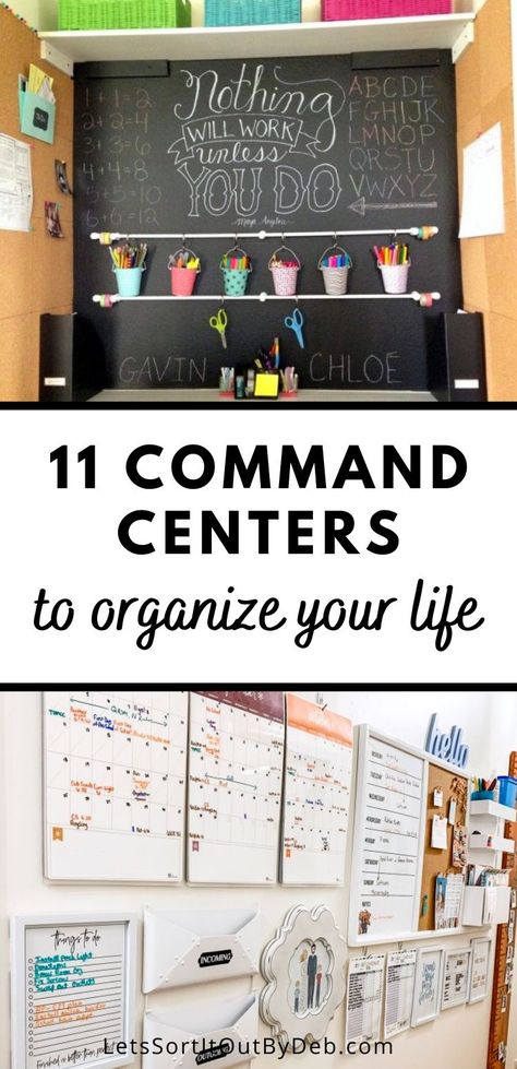 Check out these command center ideas to help organize your home now #commandcenters #commandcenterideas #commandcenter #homeogranization Diy Desk Top, Command Center Ideas, Family Command Centers, Diy Command Center, Command Center Kitchen, Home Command Center, Command Centers, Organizing Life, Organization Chart