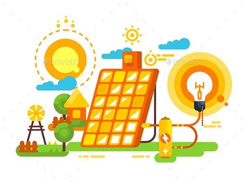 Save Electricity Illustration, Solar Energy Illustration, Energy And Environment, What Is Solar Energy, Solar Energy Design, Non Renewable Energy, Solar Energy Facts, Solar Energy Projects, Renewable Energy Projects