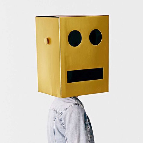 Giant Robot Block Head Costume Vocabulary Parade, Cardboard Robot, Box Robot, Robot Head, Mystery Science, Event Booth, Block Head, Rat Race, Giant Robots