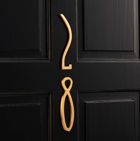 Identification Signage, Door Number Sign, Gold House, House Letters, Fantasy Aesthetics, Gold Door, House Number Plaque, Door Number, House Door