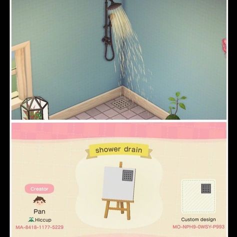 Animal Crossing Island Ideas, More Code, Animal Crossing Designs, Shower Drain, Island Ideas, Storage Shed, Toy Chest, Animal Crossing, Drain