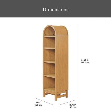 Better Homes & Gardens Juliet Narrow Arch Bookcase, Light Honey Wood Finish - Walmart.com Arch Bookcase, 8 Cube Organizer, 3 Shelf Bookcase, Bookcase Lighting, Bookcase Organization, Fireplace Built Ins, 5 Shelf Bookcase, Cube Organizer, Etagere Bookcase