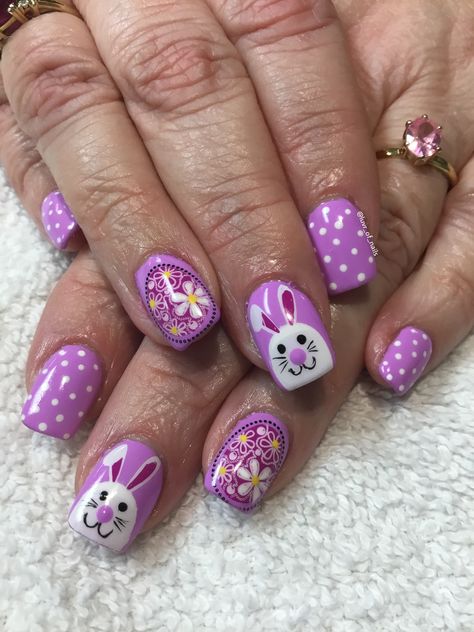 April Nail Art, Peeps Nails, Easter Nails Bunny, Easter Nails Design Spring, Easter Nails Easy, Scentsy Pictures, Spring Nails 2023, Easter Nail Art Designs, Blue And Silver Nails