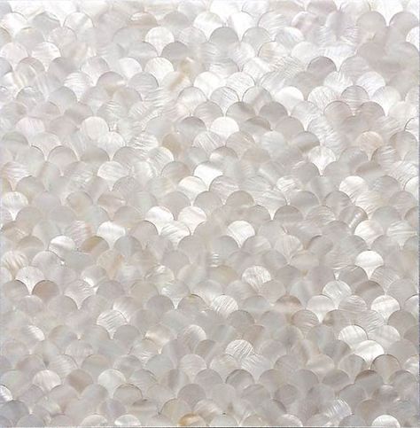 Fish Scale Tile Bathroom, Pearl Backsplash, Mother Of Pearl Backsplash, Shell Mosaic Tile, Mother Of Pearl Mosaic, Pearl Wallpaper, Beautiful Backsplash, Fish Scale Tile, Shell Tiles