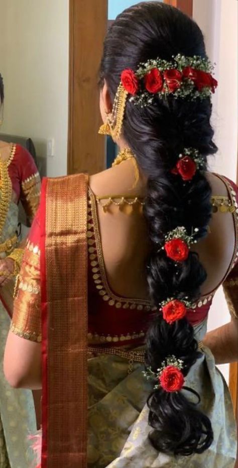 Indian Hairstyles Hair Style For Lehnga Wedding Hairs, Engagement Hairstyles Indian, Indian Hairstyles For Saree, Messy Braided Hairstyles, South Indian Wedding Hairstyles, Bridal Hair Decorations, Hair Style On Saree, Engagement Hairstyles, Wedding Hair Up