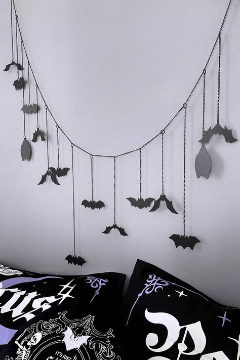 Colony Of Bats Hanging Banner | Killstar Bat Hanging, Baby Bats, Halloween Tattoo, Hanging Design, Goth Home, Goth Home Decor, Goth Decor, Hanging Banner, Black Bat