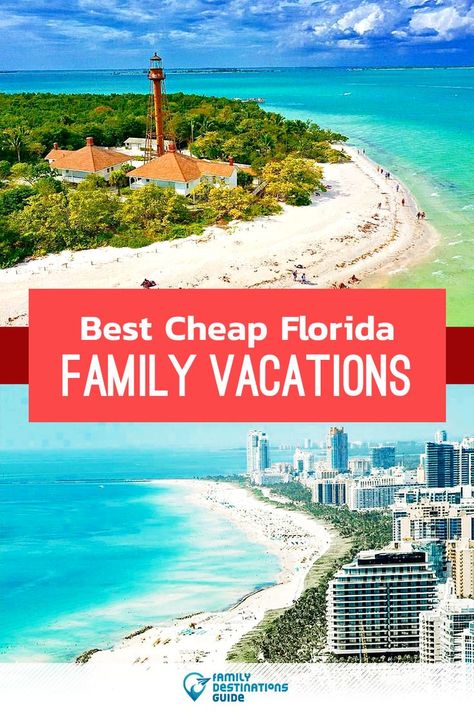 Want ideas for an affordable family vacation to Florida? We’re FamilyDestinationsGuide and we’re here to help: Discover Florida’s best cheap vacations for families - so you get memories that last a lifetime! #florida #floridavacation #cheapvacation #familyvacation #floridawithkids Florida Vacation Destinations, Cheap Beach Vacations Usa, Cheap Florida Beach Vacations, Inexpensive Family Vacations, Inexpensive Beach Vacations, Affordable Beach Vacations, Affordable Family Vacations, Cheap Beach Vacations, Cheap Family Vacations