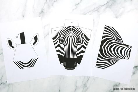 3D zebra craft 3d Zebra Craft, 3d Art Ideas, Zebra Craft, 3d Paper Flowers, Safari Theme Party, 3d Craft, Paper Toy, Animal Crafts For Kids, 3d Paper Crafts