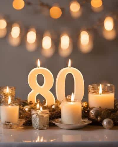 80th Birthday Candle Decoration: Festive And Bright 80 Year Old Birthday Ideas Decoration, 80 Year Old Birthday Ideas, 80th Birthday Centerpieces, 80 Birthday Party Ideas Decoration, Party Ideas For Grandma, Birthday Party Ideas For Grandma, 80th Birthday Party Ideas For Grandma, 80th Birthday Party Ideas, 80th Birthday Banner