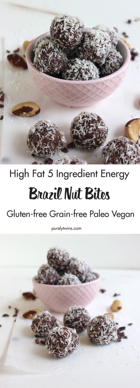 High fat 5 ingredient energy Brazil nut bites Brazilian Nut Recipes, Brazil Nut Recipes Healthy, How Many Brazil Nuts A Day, Chocolate Brazil Nuts Recipe, Brazil Nut, Brazil Nuts Benefits, Nut Dessert, Brazilian Desserts, High Protein Breakfast Recipes