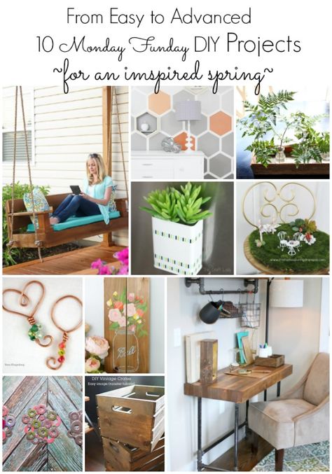 Spring Inspired DIY Ideas Dowel Craft Ideas, Spring Diy Projects, Diy Swing, Project Table, Painted Pots Diy, Diy And Crafts Sewing, Tiffany Jewelry, Boho Diy, Crafts Projects