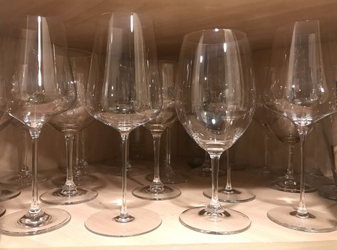 Storing Wine Glasses, How To Store Wine Glasses, Wine Glass Storage Ideas, Wine Glass Cabinet, Glass Cupboard, Wine Glass Storage, Displaying Crystals, Expensive Wine, Backyard Movie