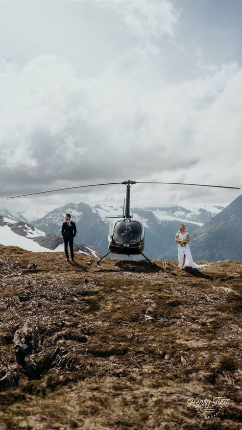 Stunning Full-Day Helicopter Elopement in Alaska Wedding Elopement Photos, Helicopter Wedding, Glacier Wedding, Alaskan Wedding, Helicopter Elopement, Best Helicopter, Alaska Elopement, Alaska Pictures, Private Ceremony